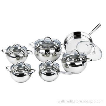 Hot sell 12pcs stainless cookware set with competitive price